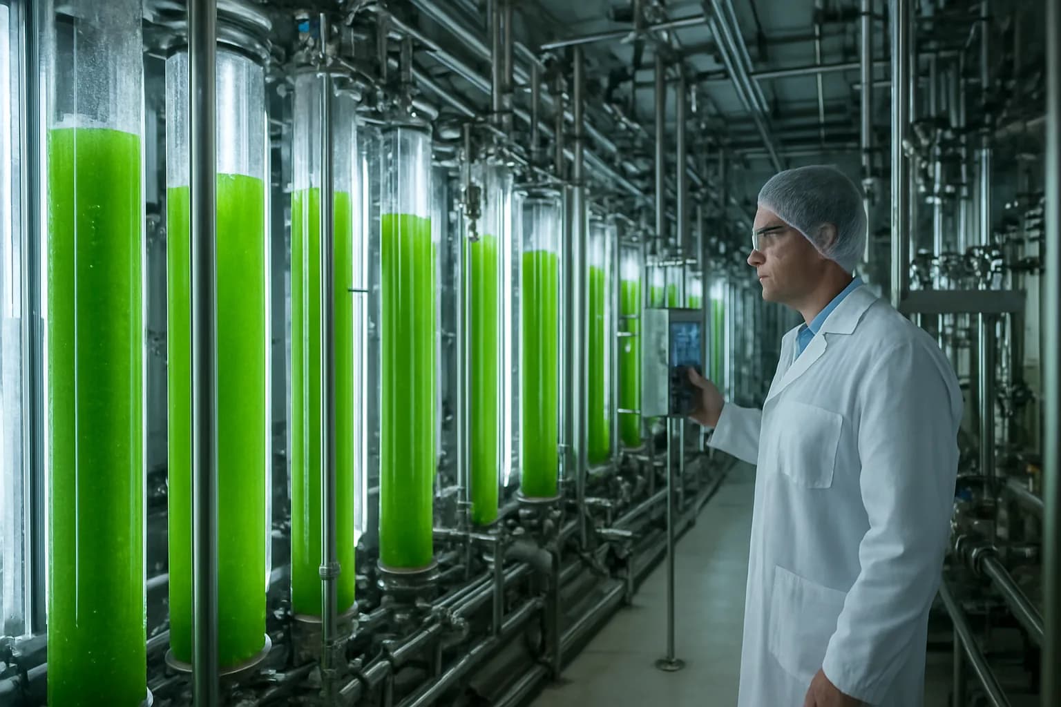 Escalado industrial de microalgas para alimentación